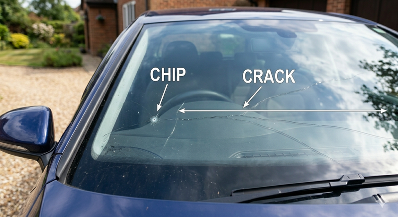 windscreen chip vs crack